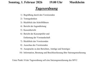 Jahreshauptversammlung des MV Urspringen 1930 e. V.