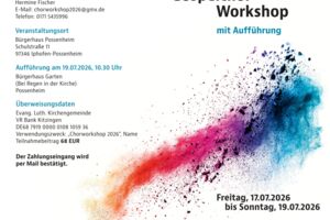 Pop- und Gospelchorworkshop in Possenheim - Auftritt am Gemeindefest