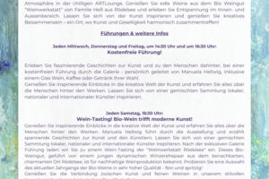 Kostenfreie Galerieführung inklusive Wein-Tasting!